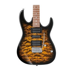 Ibanez Guitarra Eléctrica Ámbar Sombreado Transparente, GRX70QA-SB, Serie Gio