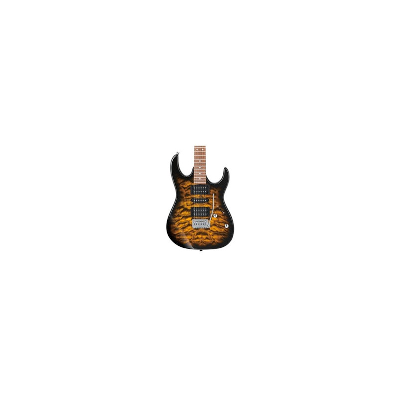 Ibanez Guitarra Eléctrica Ámbar Sombreado Transparente, GRX70QA-SB, Serie Gio