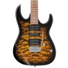 Ibanez Guitarra Eléctrica Ámbar Sombreado Transparente, GRX70QA-SB, Serie Gio