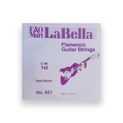 La Bella Cuerda "Flamenco" 821(12) para Guitarra Clásica, 1A, Nylon Rojo