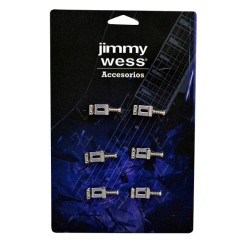 Jimmy Wess Silleta SGSD-11CR-CK para Guitarra Eléctrica, Cromada (6 pzas)