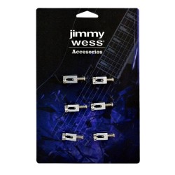 Jimmy Wess Silleta SGSD-03ACR-CK para Guitarra Eléctrica, Cromada (6 pzas)