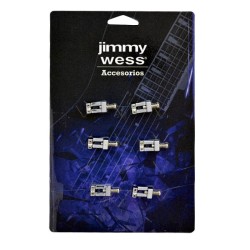 Jimmy Wess Silleta SGSD-02CR-CK para Guitarra Eléctrica, Cromada (6 pzas)