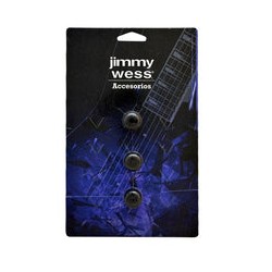Jimmy Wess Botones SGGK-31BK-CK para Guitarra Eléctrica, Metal, Negro (3pzas)