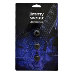 Jimmy Wess Botones SGGK-31BK-CK para Guitarra Eléctrica, Metal, Negro (3pzas)