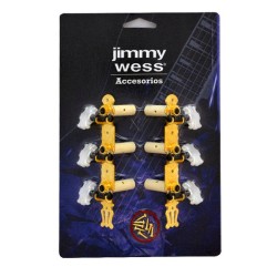 Jimmy Wess Maquinaria SKG360-CK para Guitarra Clásica 3+3 Dorada (Perno y Botón Plástico)