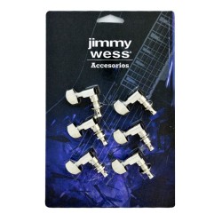 Jimmy Wess Maquinaria SKG642NK-CK para Guitarra Eléctrica, 6 en Línea, Niquelada (Perno y Botón Metal)