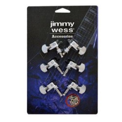 Jimmy Wess Maquinaria SKG363CR-CK para Guitarra Eléctrica 3+3 Cromada (Perno y Botón Metal)