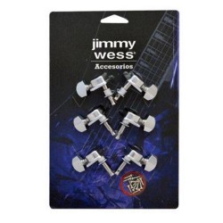 Jimmy Wess Maquinaria SKG363CR-CK para Guitarra Eléctrica 3+3 Cromada (Perno y Botón Metal)