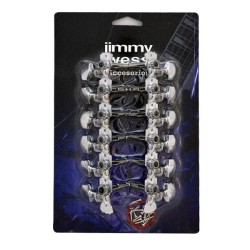 Jimmy Wess Maquinaria SKG669P-CK para Guitarra Acústica 6+6 Niquelada (Perno y Botón Metal)