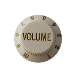 CPK Botón para Volumen de Guitarra Eléctrica KB-1V, Plástico Blanco