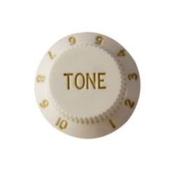CPK Botón para Tono de Guitarra Eléctrica KB-1T, Plástico Blanco