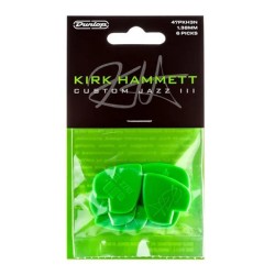 Dunlop Puas Kirk Hammett 47PKH3N, Jazz III, Verde con 6pzas