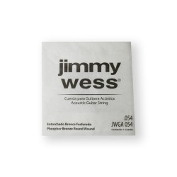 Jimmy Wess Cuerda WB54(6) para Guitarra Acústica, Calibre 0.054, Bronce Fosforado (6 pzas)