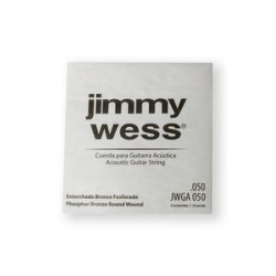 Jimmy Wess Cuerda WB50(6) para Guitarra Acústica, Calibre 0.050, Bronce Fosforado (6 pzas)