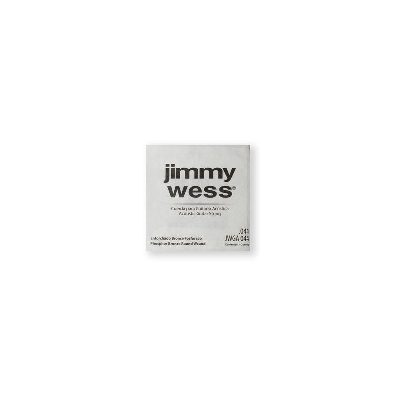Jimmy Wess Cuerda WB44(6) para Guitarra Acústica, Calibre 0.044, Bronce Fosforado (6 pzas)