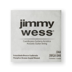 Jimmy Wess Cuerda WB44(6) para Guitarra Acústica, Calibre 0.044, Bronce Fosforado (6 pzas)