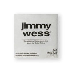 Jimmy Wess Cuerda WB42(6) para Guitarra Acústica, Calibre 0.042, Bronce Fosforado (6 pzas)