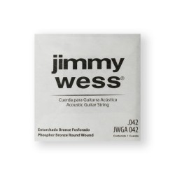 Jimmy Wess Cuerda WB42(6) para Guitarra Acústica, Calibre 0.042, Bronce Fosforado (6 pzas)
