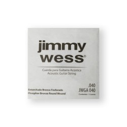 Jimmy Wess Cuerda WB40(6) para Guitarra Acústica, Calibre 0.040, Bronce Fosforado (6 pzas)