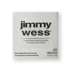 Jimmy Wess Cuerda WB32(6) para Guitarra Acústica, Calibre 0.032, Bronce Fosforado (6 pzas)