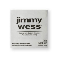 Jimmy Wess Cuerda WB32(6) para Guitarra Acústica, Calibre 0.032, Bronce Fosforado (6 pzas)
