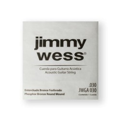 Jimmy Wess Cuerda WB30(6) para Guitarra Acústica, Calibre 0.030, Bronce Fosforado (6 pzas)