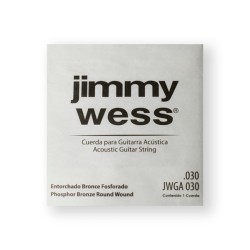 Jimmy Wess Cuerda WB30(6) para Guitarra Acústica, Calibre 0.030, Bronce Fosforado (6 pzas)