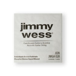 Jimmy Wess Cuerda WB28(6) para Guitarra Acústica, Calibre 0.028, Bronce Fosforado (6 pzas)