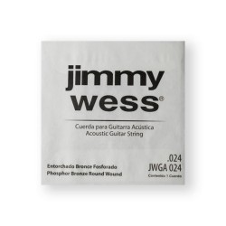 Jimmy Wess Cuerda WB24(6) para Guitarra Acústica, Calibre 0.024, Bronce Fosforado (6 pzas)