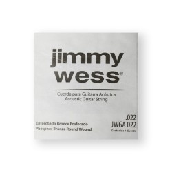 Jimmy Wess Cuerda WB22(6) para Guitarra Acústica, Calibre 0.022, Bronce Fosforado (6 pzas)