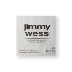 Jimmy Wess Cuerda WB20(6) para Guitarra Acústica, Calibre 0.020, Bronce Fosforado (6 pzas)