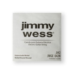 Jimmy Wess Pro Cuerda WN42(12) para Guitarra Eléctrica, Calibre 0.042, Nickel (12 pzas)