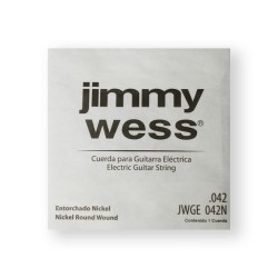 Jimmy Wess Pro Cuerda WN42(12) para Guitarra Eléctrica, Calibre 0.042, Nickel (12 pzas)
