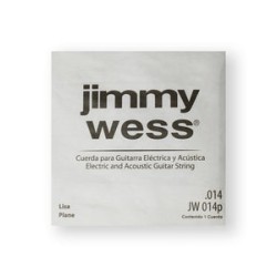 Jimmy Wess Cuerda JW-014P(12) para Guitarra Acústica y Eléctrica, 2A, Calibre 0.014, Acero (12 pzas)