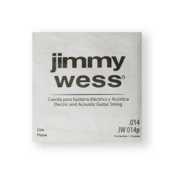 Jimmy Wess Cuerda JW-014P(12) para Guitarra Acústica y Eléctrica, 2A, Calibre 0.014, Acero (12 pzas)