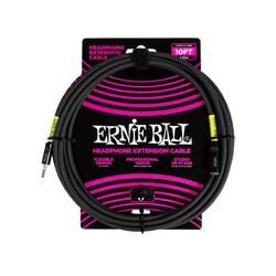 Ernie Ball Cable de Extensión para Auriculares 6424 Negro 3.048 Mts. 3.5mm - 3.5mm