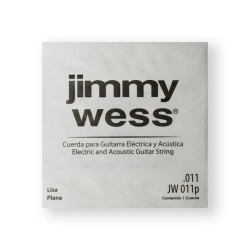 Jimmy Wess Cuerda JW-011P(12) para Guitarra Acústica y Eléctrica, 2A, Calibre 0.011, Acero (12 pzas)