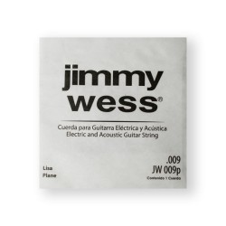 Jimmy Wess Cuerda JW-009P(12) para Guitarra Acústica y Eléctrica, 1A, Calibre 0.009, Acero (12 pzas)