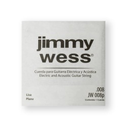 Jimmy Wess Cuerda JW-008P(12) para Guitarra Acústica y Eléctrica, 1A, Calibre 0.008, Acero (12 pzas)