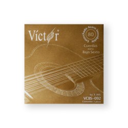 Víctor Cuerda 86(10) para Bajo Sexto, 6A, Entorchada Acero Inoxidable, 10pzas