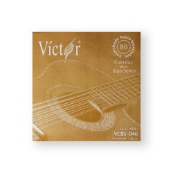 Víctor Cuerda 83(10) para Bajo Sexto, 3A, Entorchada Acero Inoxidable, 10pzas