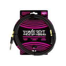 Ernie Ball Cable de Extensión para Auriculares 6422 Negro 3.048 Mts. 1/4 - 3.5mm