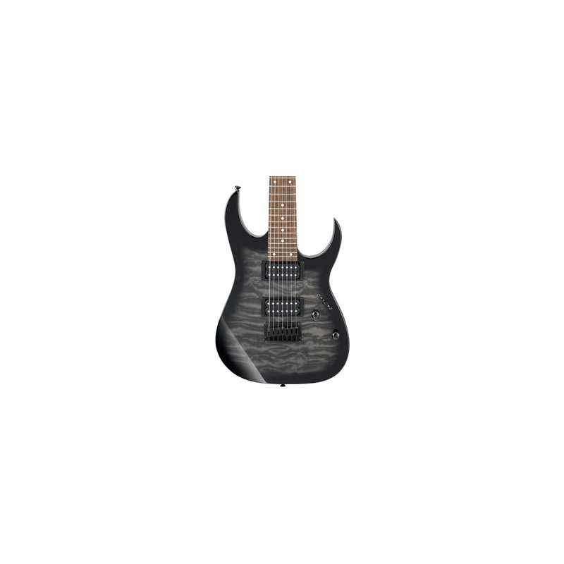 Ibanez Guitarra Eléctrica Negra Sombreado Transparente 7 Cuerdas GRG7221QA-TKS Gio RG