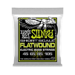 Ernie Ball Encordadura "Regular Slinky Flatwound Short Scale" 2818 Cobalto, Bajo Eléctrico 45-105