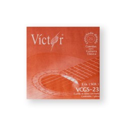 Víctor Cuerda 23(10) para Guitarra Clásica, 3A, Nylon Negro con Borla