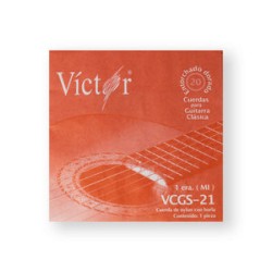 Víctor Cuerda 21(10) para Guitarra Clásica, 1A, Nylon Negro con Borla
