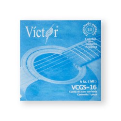 Víctor Cuerda 16(10) para Guitarra Acústica, 6a, Cobre con Borla