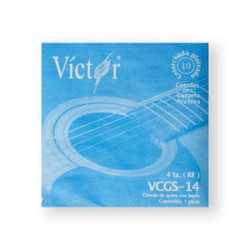 Víctor Cuerda 14(10) para Guitarra Acústica, 4a, Cobre con Borla