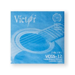 Víctor Cuerda 12(10) para Guitarra Acústica, 2da, Acero con Borla